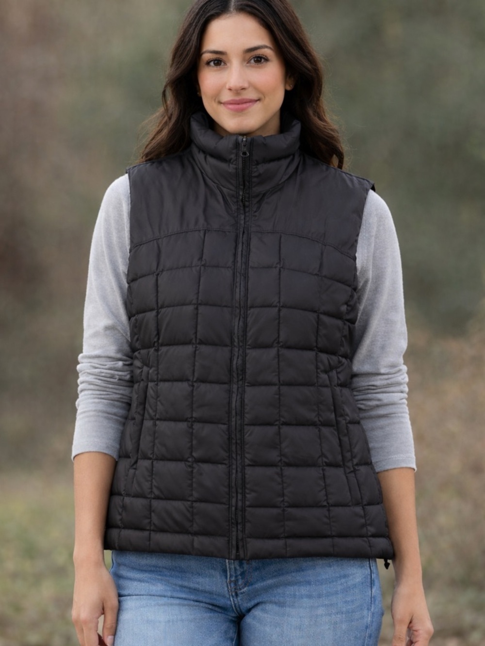 COLUMBIA Women's Black Comfort Pocketed Down Padded Vest